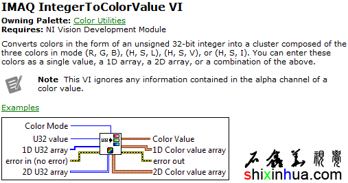 IMAQ IntegerToColorValueĹ߶