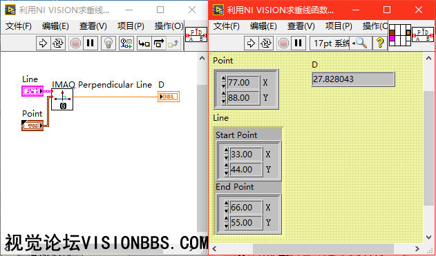 NI VISION IMAQ Perpendicular Line÷Ч